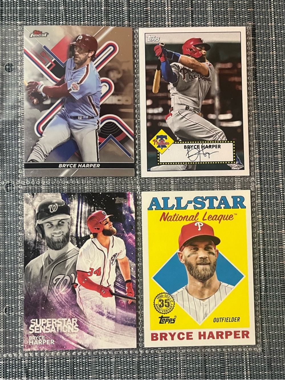 ⚾️ Bryce Harper Topps MLB Baseball Trading Sports Cards, Set of 4